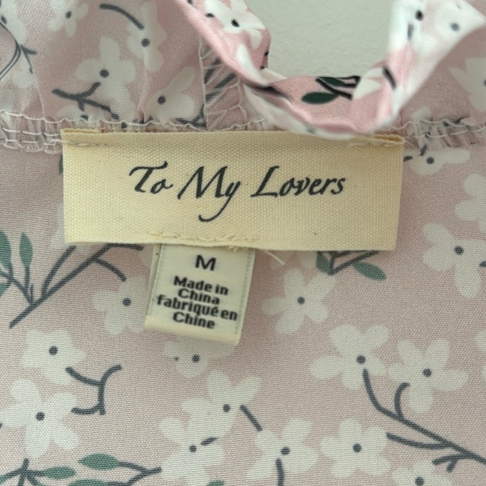 To My Lovers Women’s Top Ruffle Collar Blouse Floral Print Puff Sleeve - Picture 14 of 16